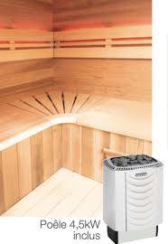 DOUBLE BANQUETTE AVEC LE POELE DE 4.5kW ET DE PIERRES VOLCANIQUES